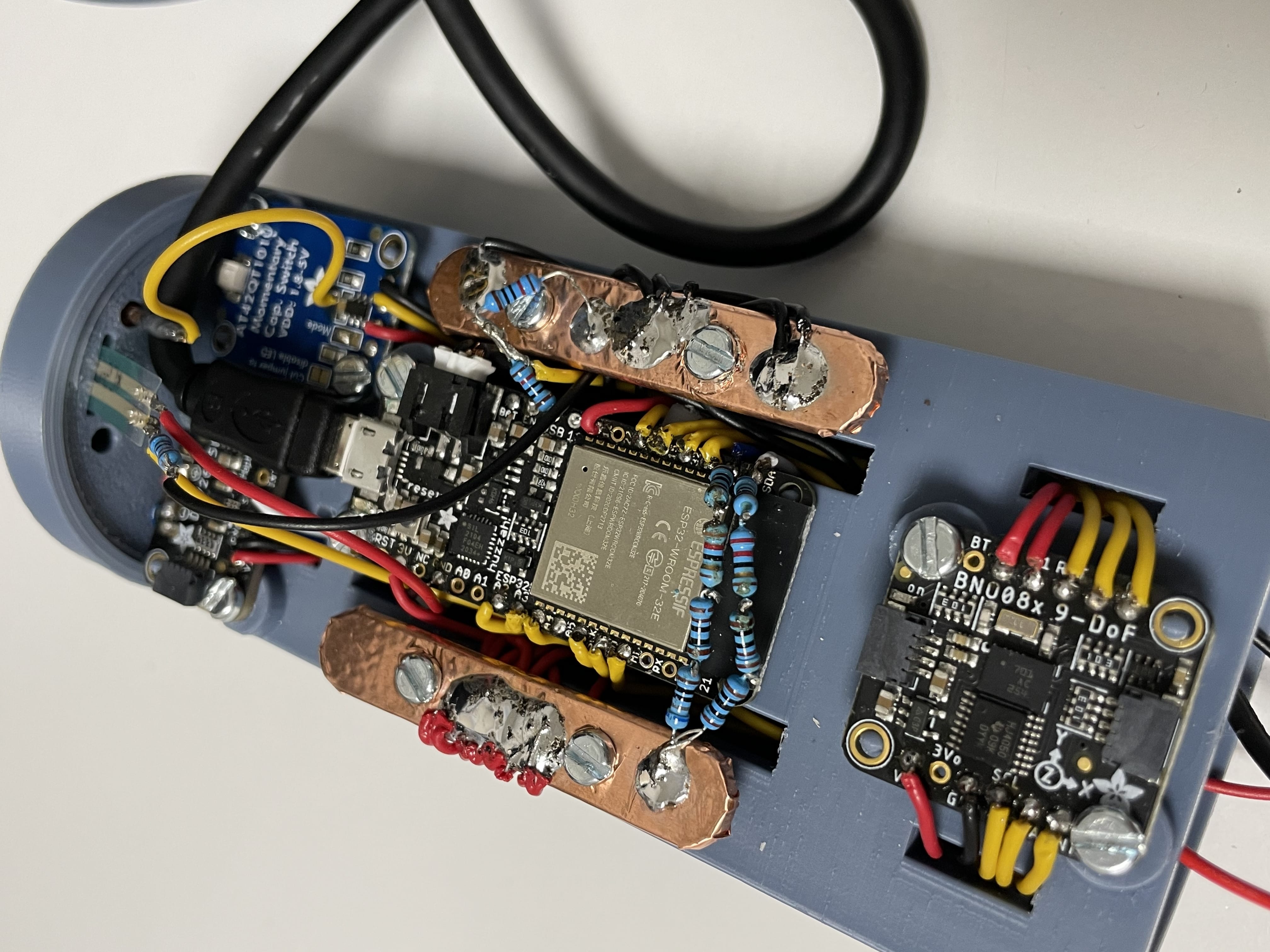 All electronic components are easily accessible and wired systematically.