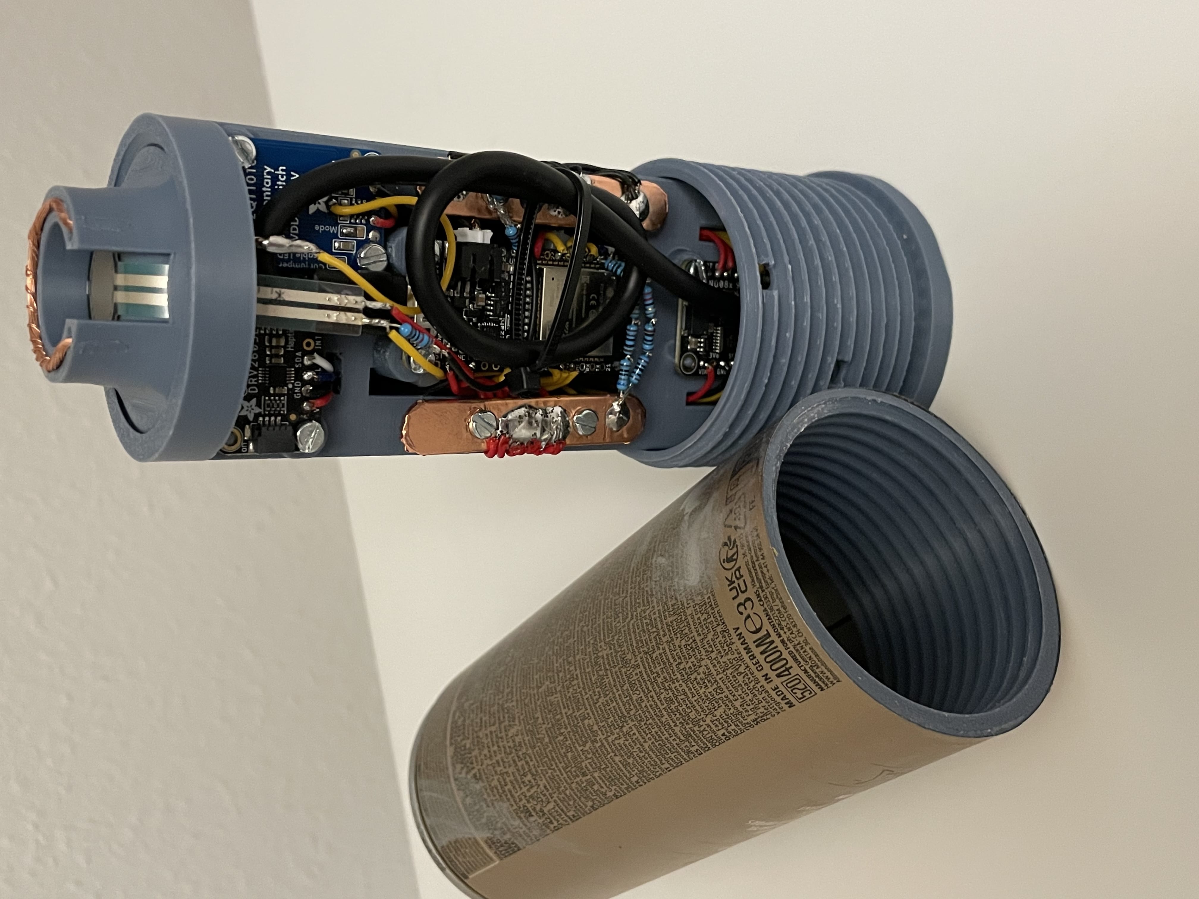 Our prototype maintains the original spray can appearance and carries all the electronics - accessible and replaceable.